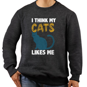 Jaket Sweater I Thing Cats Likes Me