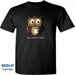Kaos Owl Coffe All Night Long Gildan DTG