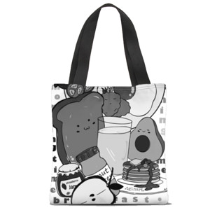 Tas Tote Fullprint Doodle Breakfast Art