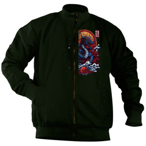Jaket Bomber PRIA WANITA KEREN KANAGAWA DRAGON NAGA JEPANG