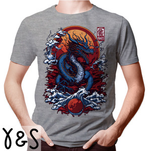 Kaos PRIA WANITA KEREN KANAGAWA DRAGON NAGA JEPANG