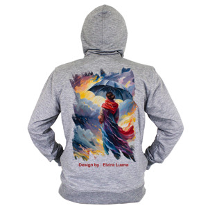 Hoodie Zipper Wanita dengan payung