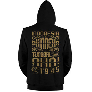 Jaket Hoodie NKRI BHINNEKA TUNGGAL IKA gold back print
