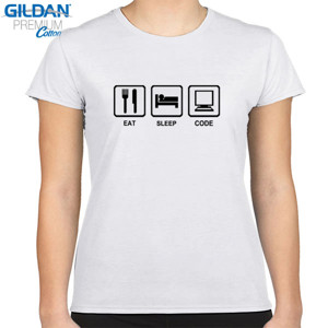 Kaos EAT SLEEP CODE funny programer developer html nerd