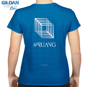 Kaos Baju Kaos Pria Biru Terang logo RUANG Kreasi