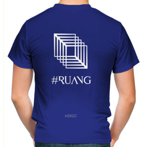 Kaos Baju Kaos Pria Biru Terang logo RUANG Kreasi