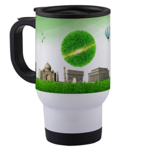 Travel Mug Around The World Green