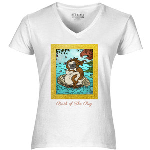 Kaos V-Neck Shirt - Birth of The Pug