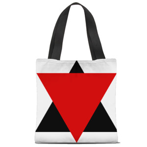 Tas Tote Fullprint Segitiga Merah Hitam