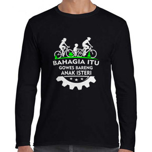 Kaos Sepeda Bahagia Gowes Bareng Lengan Panjang