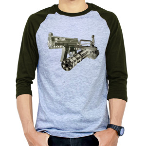 Kaos Raglan Machine Gun