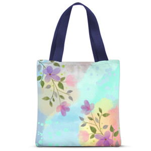 Tas Tote Fullprint Flower water color