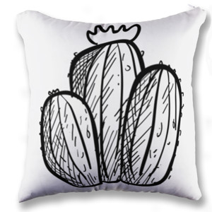 Bantal kaktus hitam putih