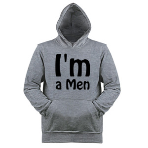 Jaket Hoodie Kaos Teks I Am a Men
