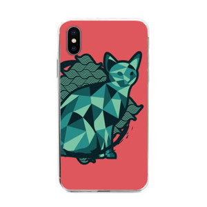 Geometric Watery Color Cat Casing HP