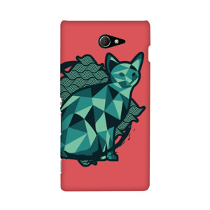 Geometric Watery Color Cat Casing HP