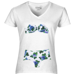 Kaos Bikini Hawaii Floral Blue