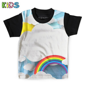 Kaos Anak Full-Print Baju Kaos Anak Rainbow on cloud - Sakatiar