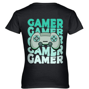 Kaos Konsol Gim Permainan Video Text