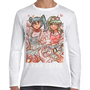 Kaos Stay cute Miku & Gumi pink t-shirt