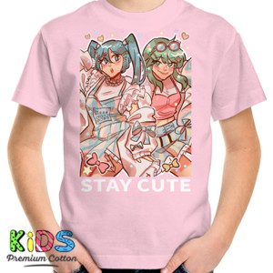 Kaos Stay cute Miku & Gumi pink t-shirt