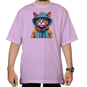 Kaos Oversize Meong grafiti