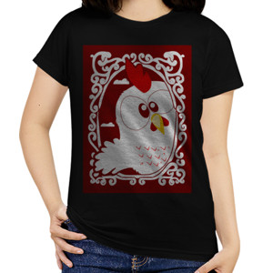 Kaos FUNNY WHITE ROOSTER