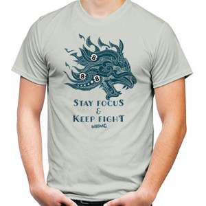 Kaos Dragon Head Stay Focus n Keep Fight Shirt
