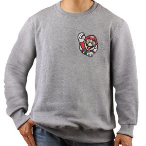 Jaket Sweater Mario Embriodery