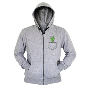 Hoodie Zipper Kantong Tangan Zombie