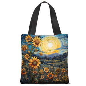 Tas Tote Fullprint Tote Bag Sunflower Painting By Toteology