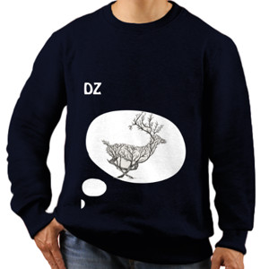 Jaket Sweater Baju Dengan Corak Kijang Pohon