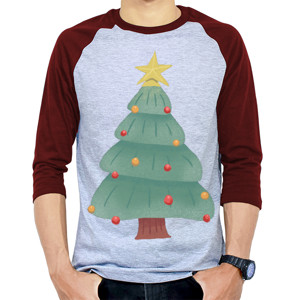 Kaos Raglan pohon natal