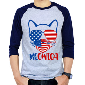 Kaos Raglan owica 4th Of July Merica Quarantine - 2