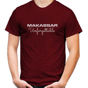 Kaos Kaos Oleh Oleh Makassar Unforgettable Pria Maroon