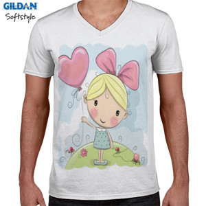 Kaos cute girl with baloon