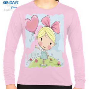 Kaos cute girl with baloon