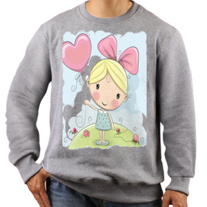 Jaket Sweater cute girl with baloon