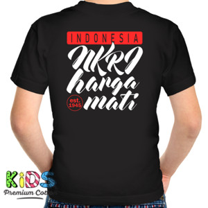 Kaos INDONESIA NKRI HARGA MATI EST 1945 back print