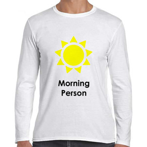 Kaos Morning Person Kaos Lengan Panjang Pria