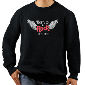 Jaket Sweater Born to rock est.1980 (custom tahun)