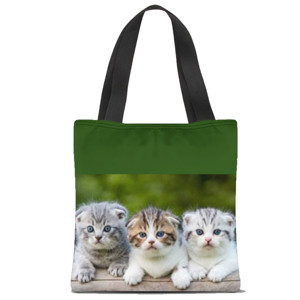 Tas Tote Fullprint TAS CANTIK MOTF TIGA KUCING LUCU