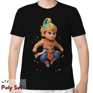 Kaos Kaos Arjuna Poly Soft Black Kids