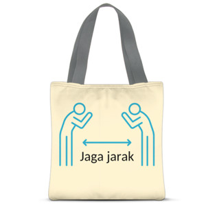 Tas Tote Fullprint Jaga Jarak - Lawan Covid