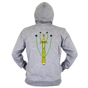 Hoodie Zipper Pedang emas