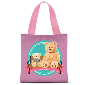 Tas Tote Fullprint Bear Family