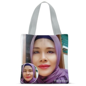 Tas Tote Fullprint Lady on Purple