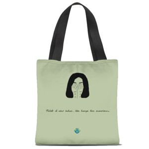 Tas Tote Fullprint Tote Bag ; Jadi Manusia.