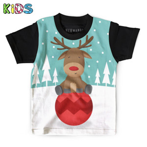 Kaos Anak Full-Print Natal (Reindeer)