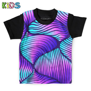 Kaos Anak Full-Print Vintage bright blue violet